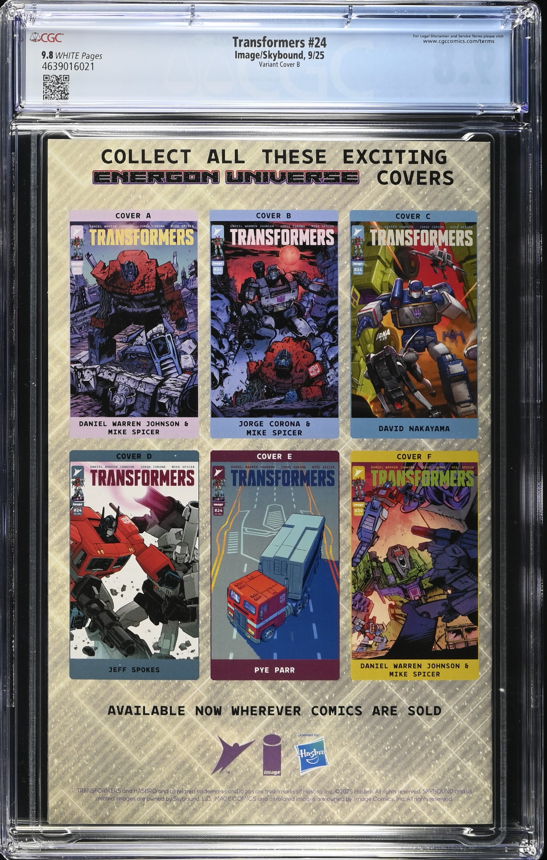 Transformers #24 Corona Variant CGC 9.8