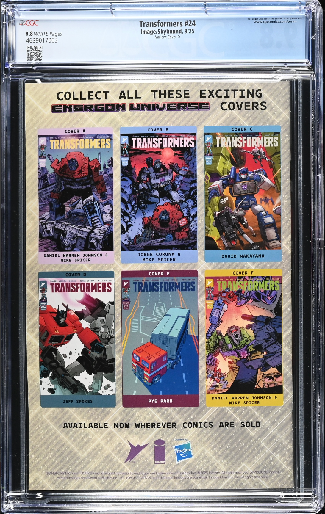 Transformers #24 Spokes 1:25 Retailer Incentive Variant CGC 9.8
