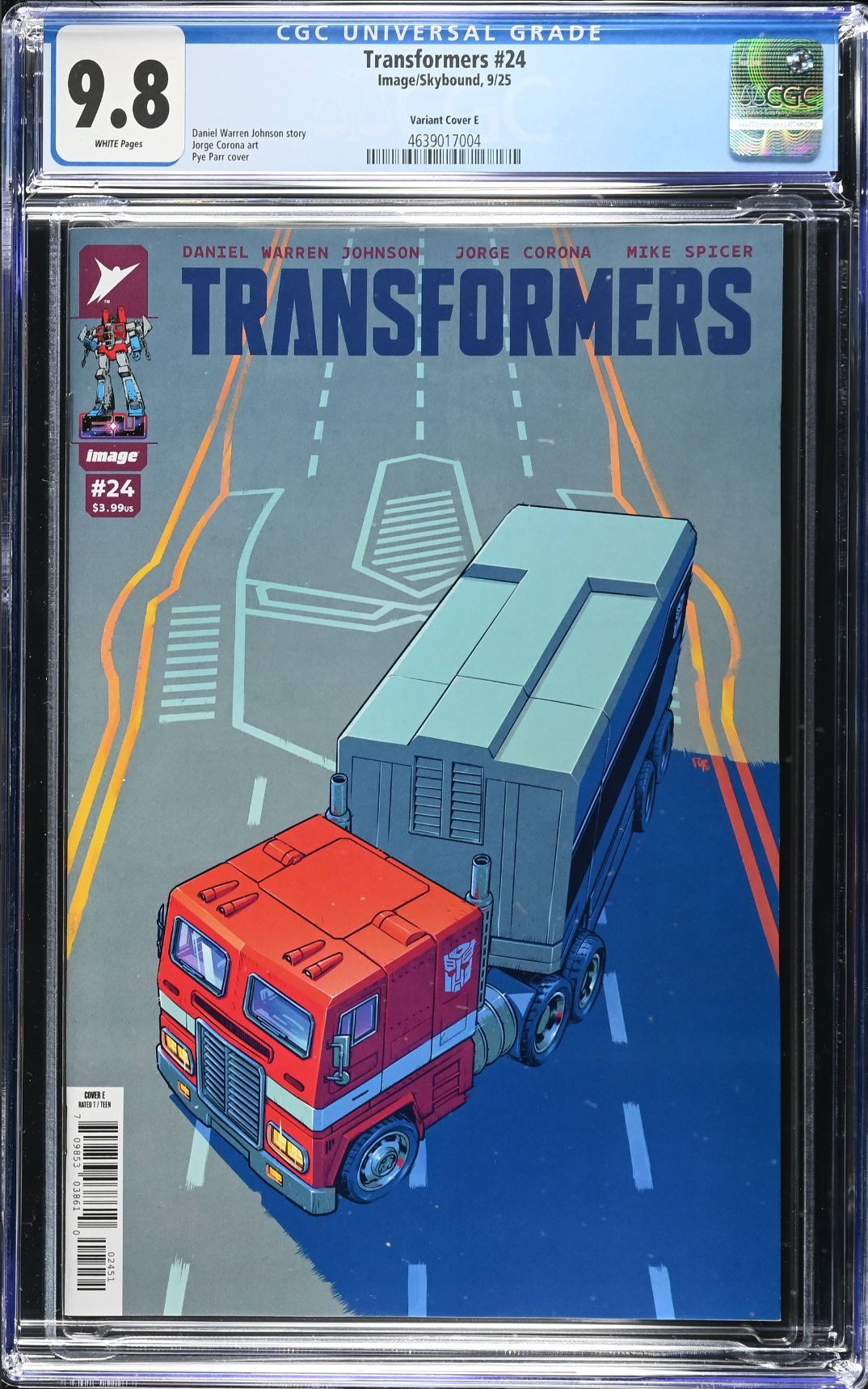 Transformers #24 Parr 1:50 Retailer Incentive Variant CGC 9.8