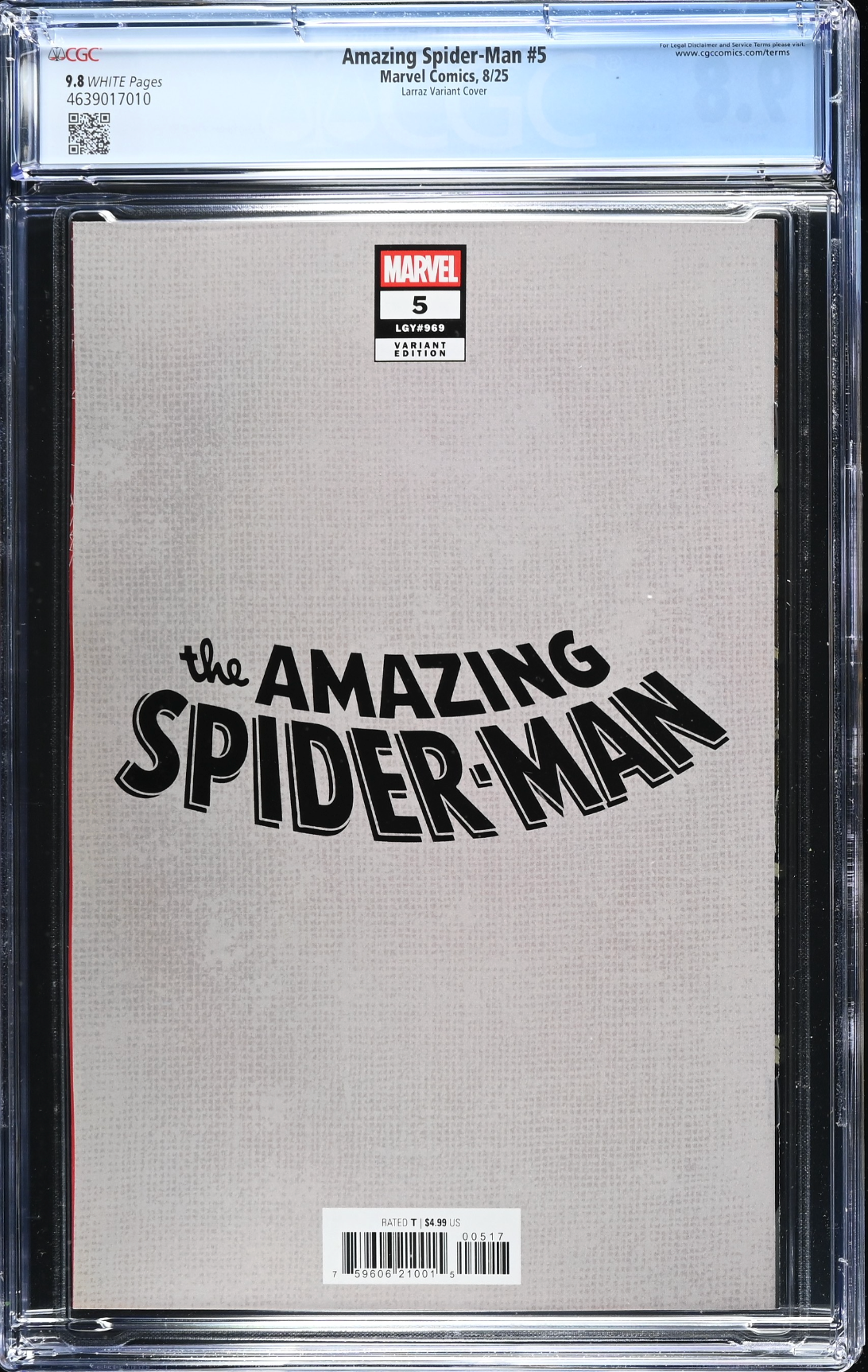 Amazing Spider-Man #5 Larraz 1:100 Virgin Retailer Incentive Variant CGC 9.8
