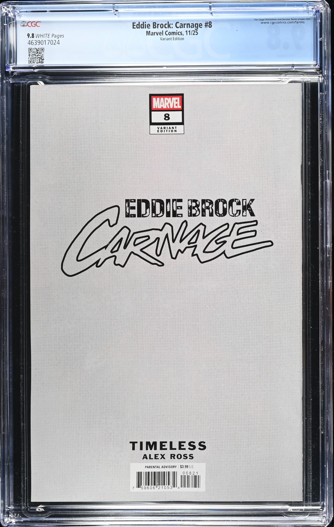 Eddie Brock: Carnage #8 Ross Timeless Variant CGC 9.8