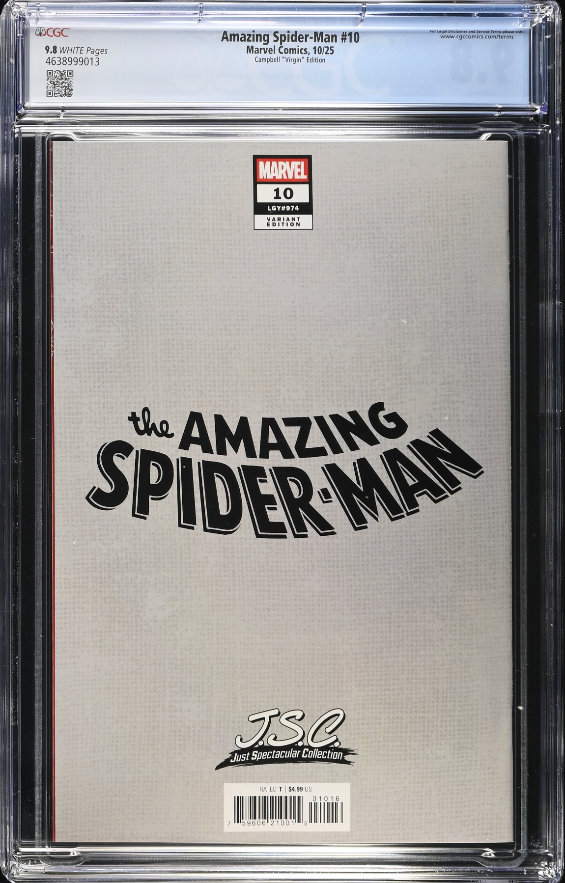 Amazing Spider-Man #10 Campbell 1:100 Virgin Retailer Incentive Variant CGC 9.8