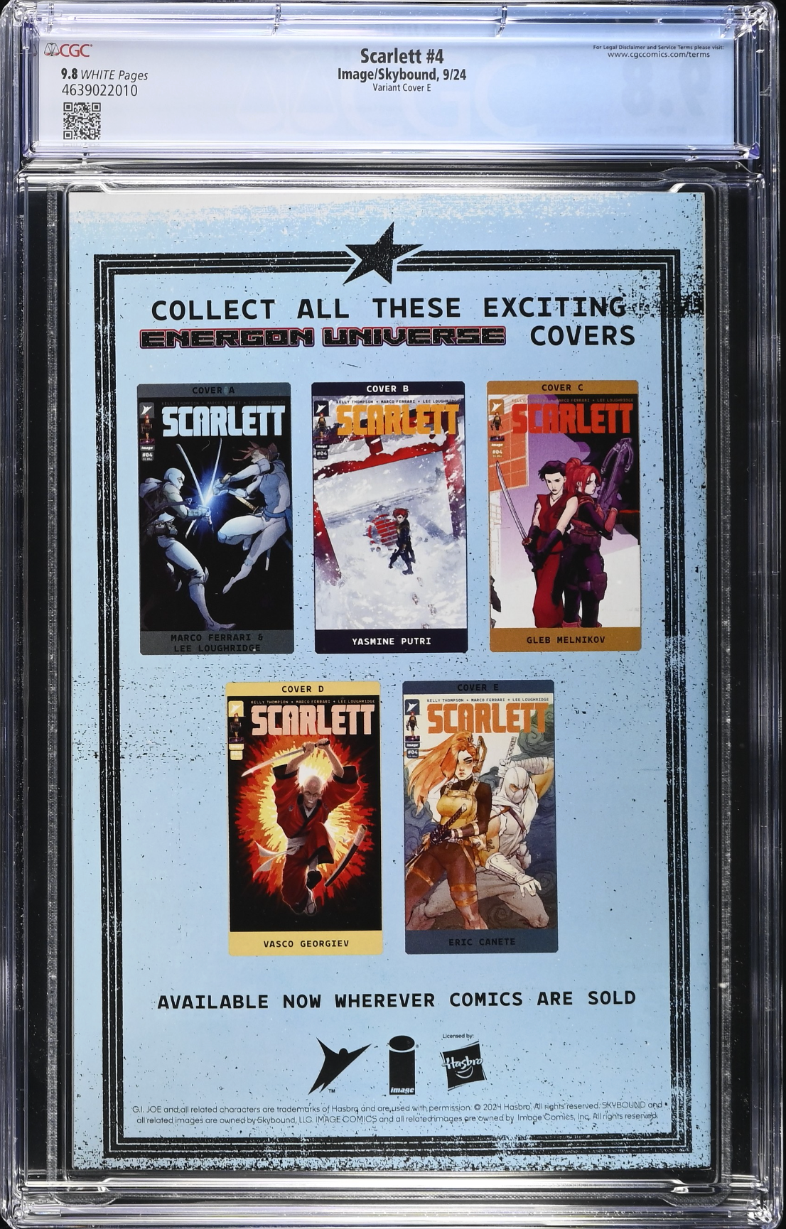 Scarlett #4 Hill 1:50 Retailer Incentive Variant CGC 9.8
