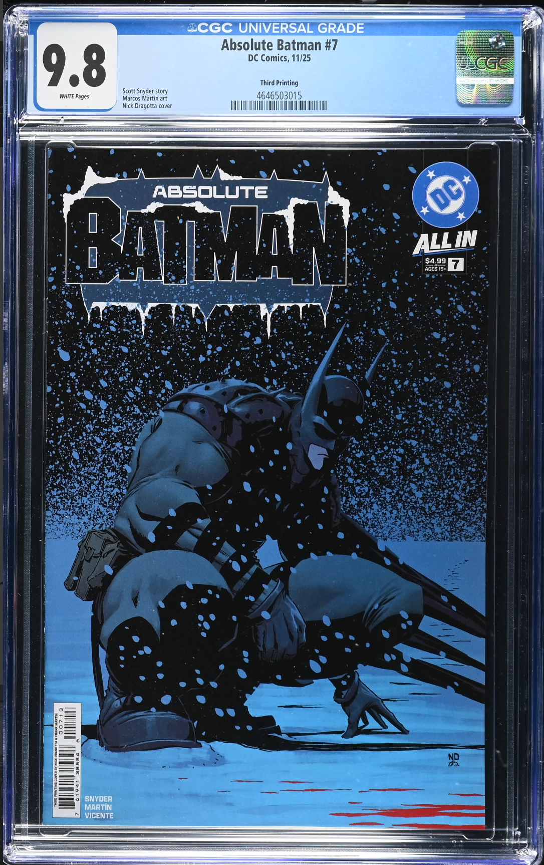Absolute Batman #7 Third Printing CGC 9.8