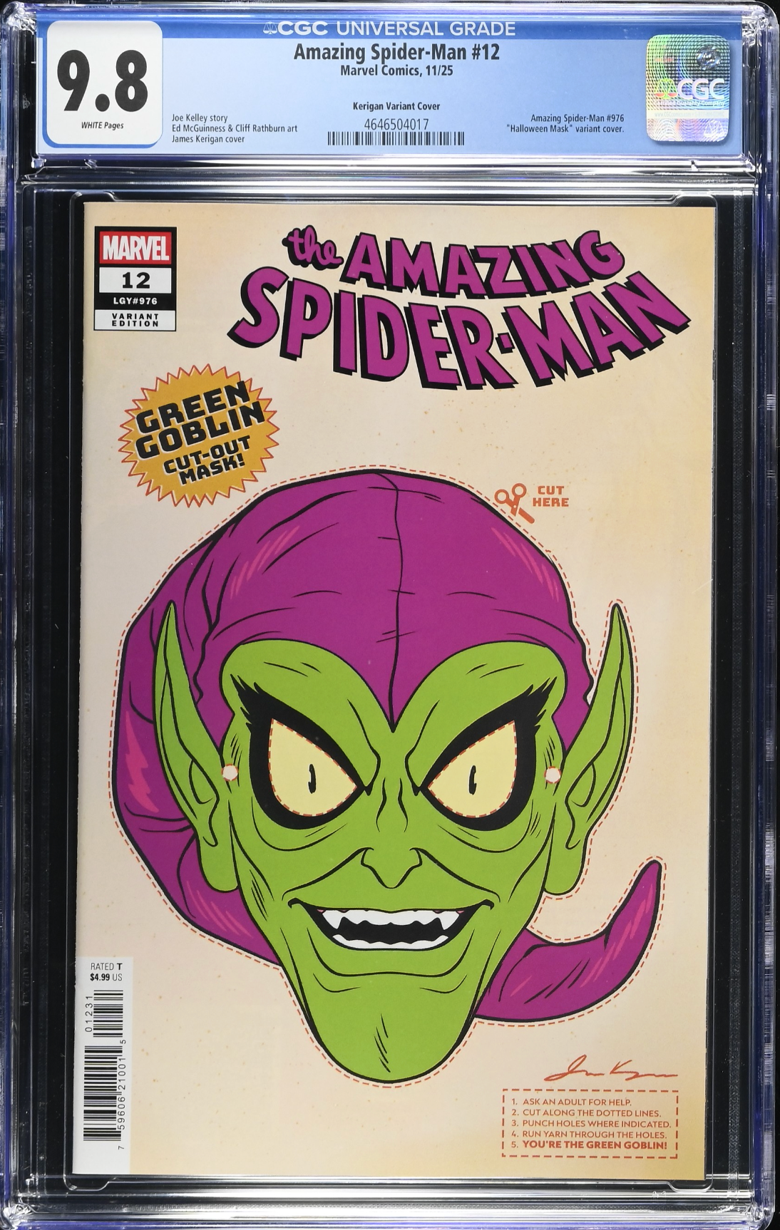 Amazing Spider-Man #12 Kerigan Retro Halloween Mask Variant CGC 9.8