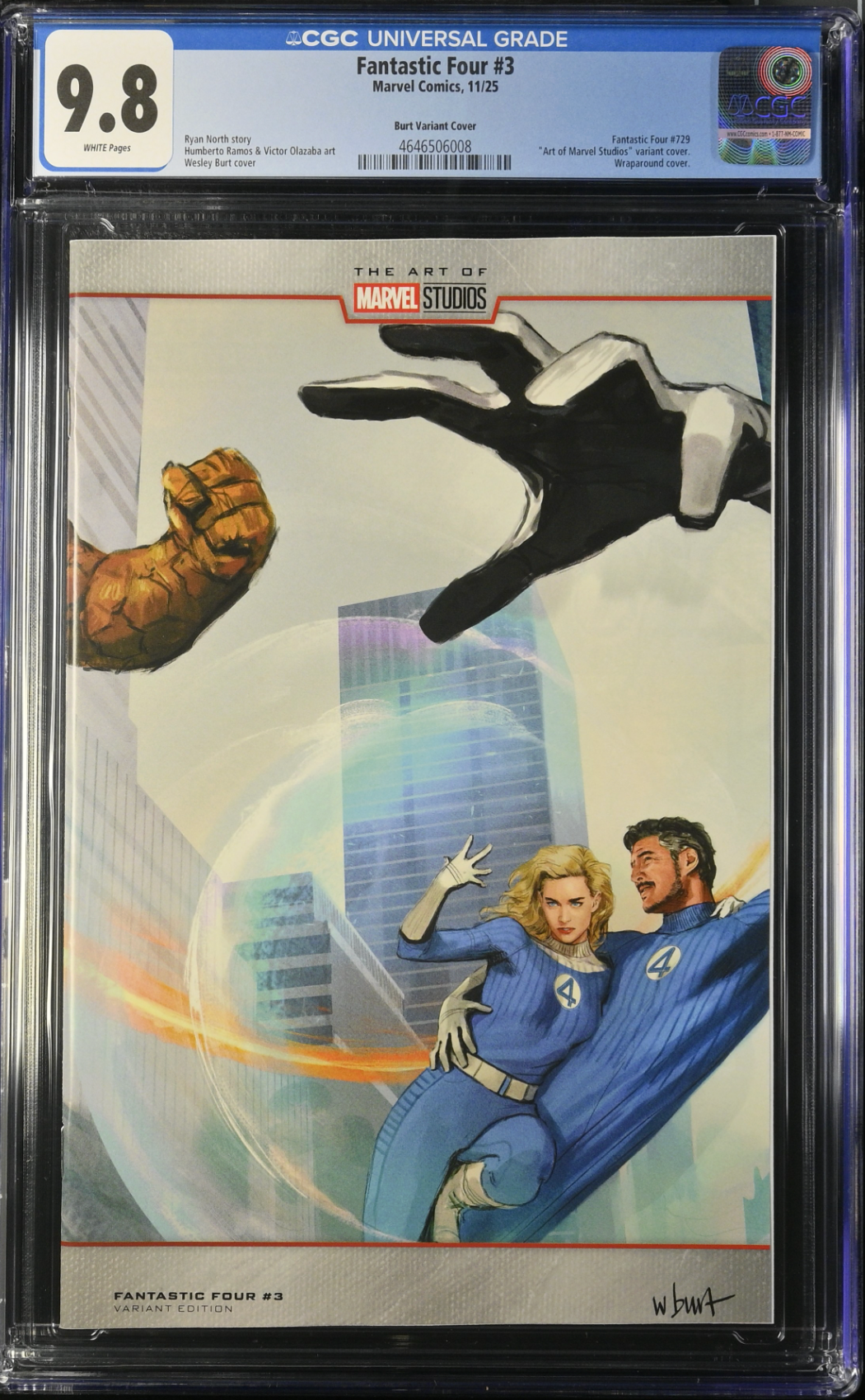 Fantastic Four #3 Burt Marvel Studios Wraparound Variant CGC 9.8