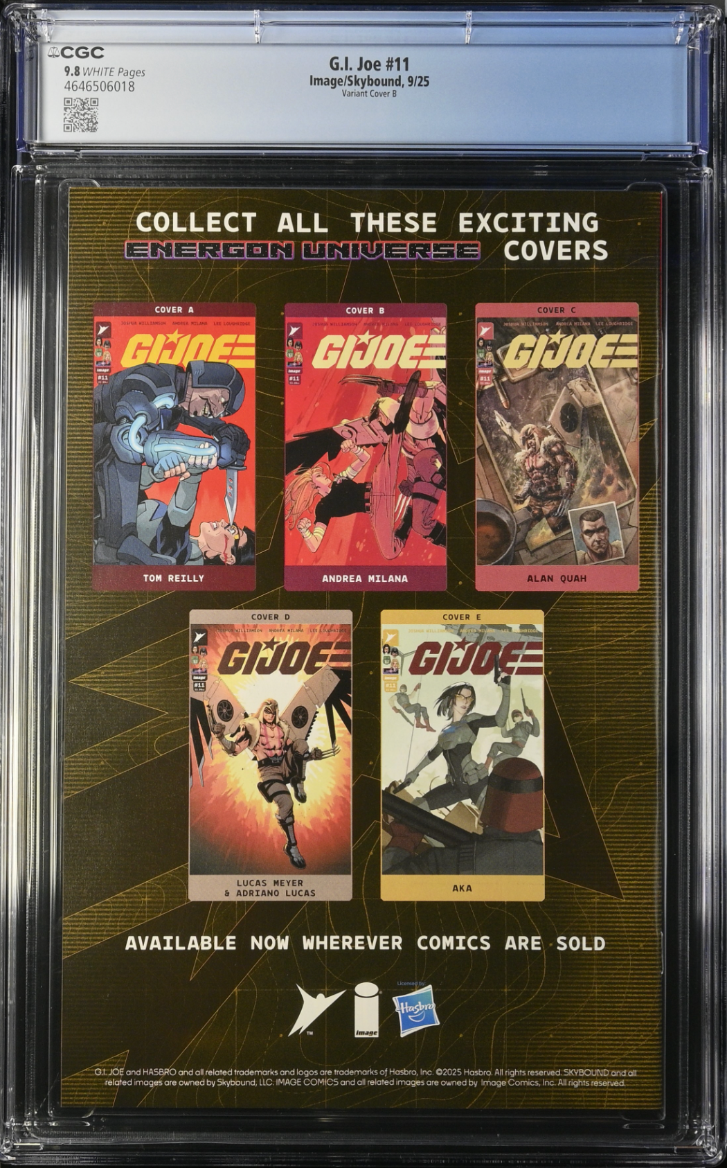 G.I. Joe #11 Milana Variant CGC 9.8