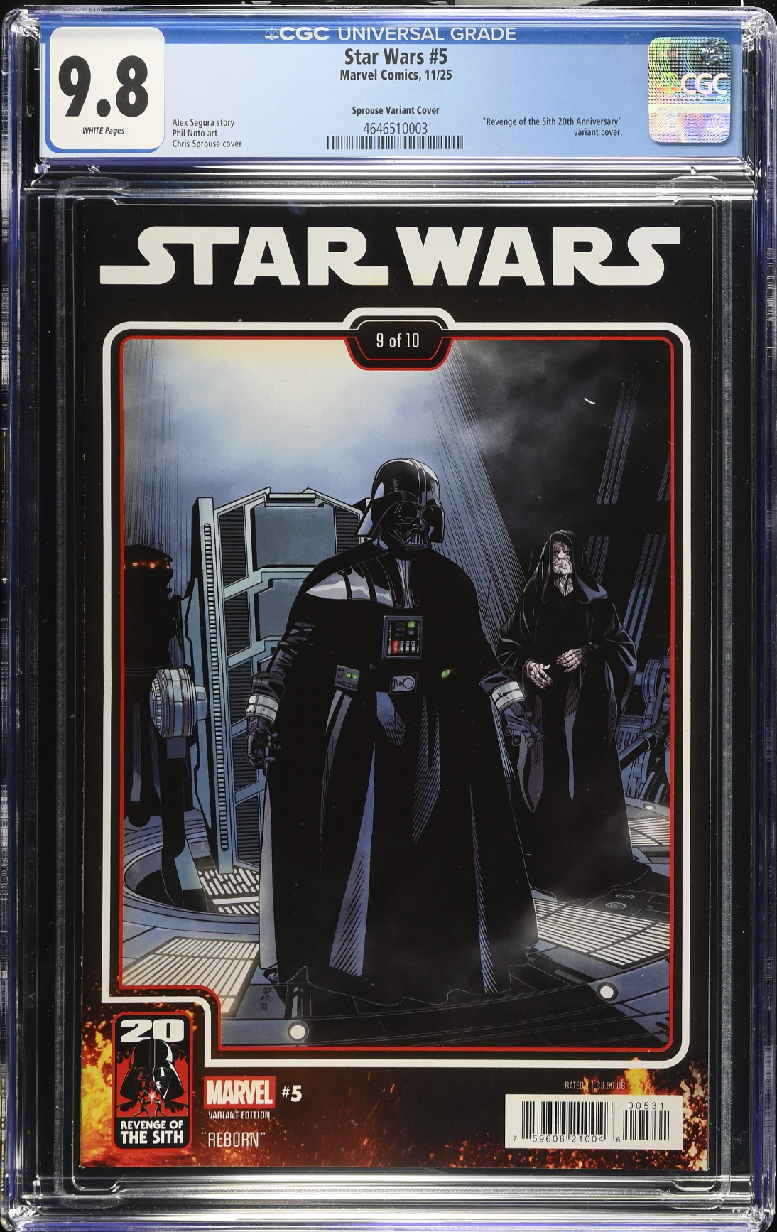 Star Wars #5 Sprouse Variant CGC 9.8