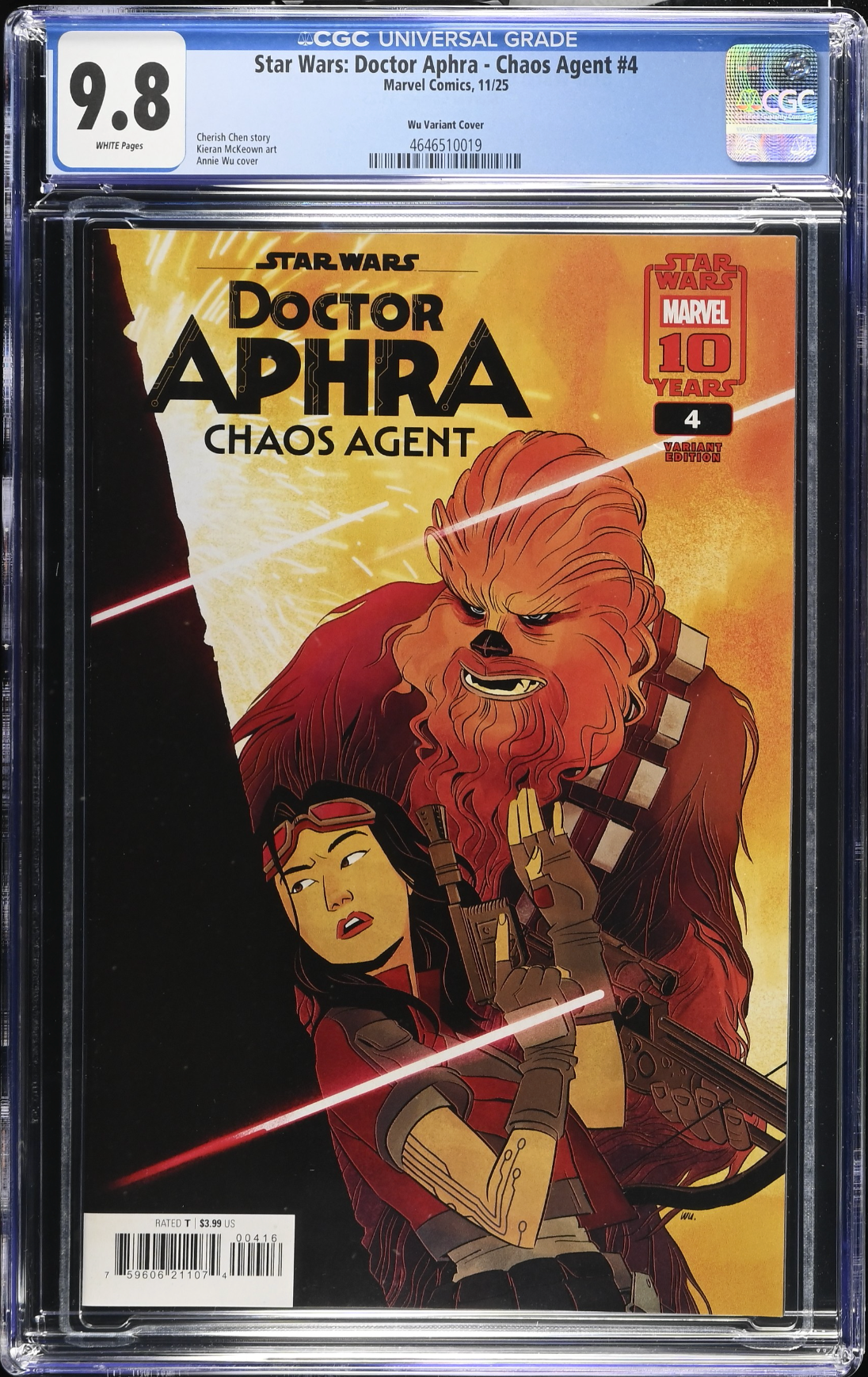 Star Wars: Doctor Aphra – Chaos Agent #4 Wu 1:25 Retailer Incentive Variant CGC 9.8