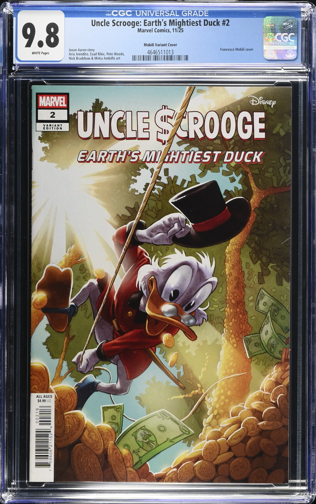 Uncle Scrooge: Earth's Mightiest Duck #2 Mobili 1:25 Retailer Incentive Variant CGC 9.8