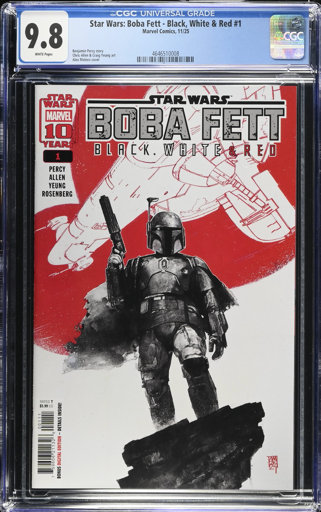 Star Wars: Boba Fett – Black, White & Red #1 CGC 9.8