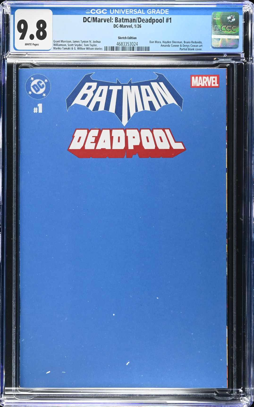 DC/Marvel: Batman/Deadpool #1 Blank Sketch Variant CGC 9.8