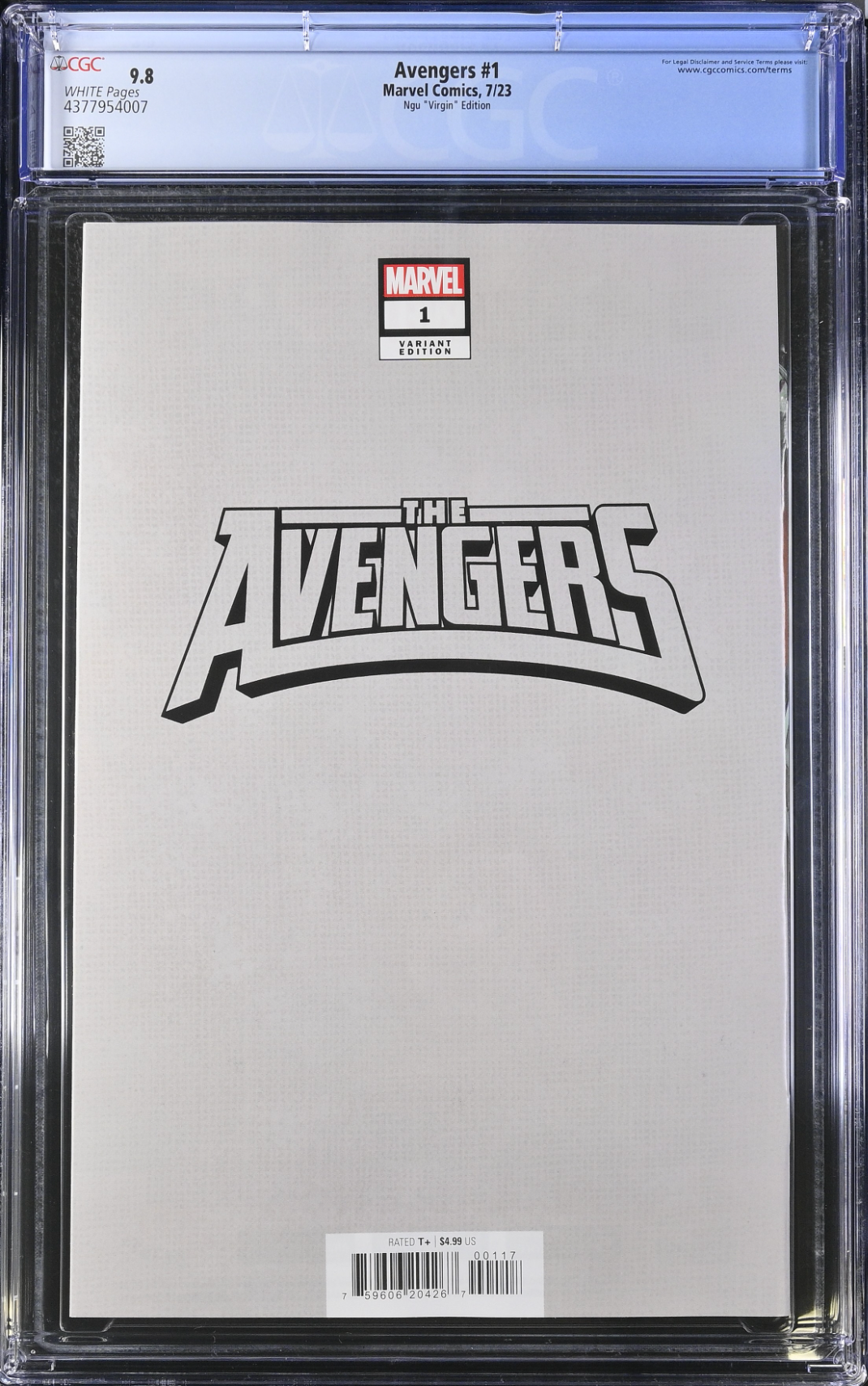 Avengers #1 Ngu 1:100 Virgin Retailer Incentive Variant CGC 9.8