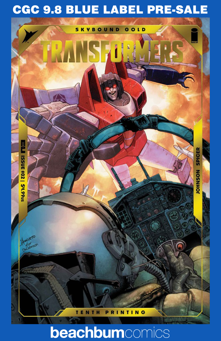 Transformers #2 Tenth Printing - Cover B - Anacleto Gold Foil Variant CGC 9.8