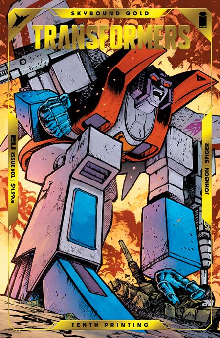 Transformers #1 Tenth Printing Cover B Johnson Starscream Gold Foil Embossed Variant (12/18/24)