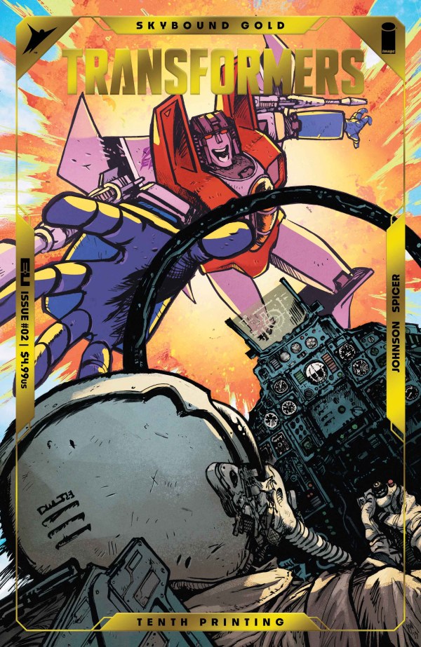 Transformers #2 Tenth Printing Cover A Johnson Embossed Gold Foil (3/11/26)