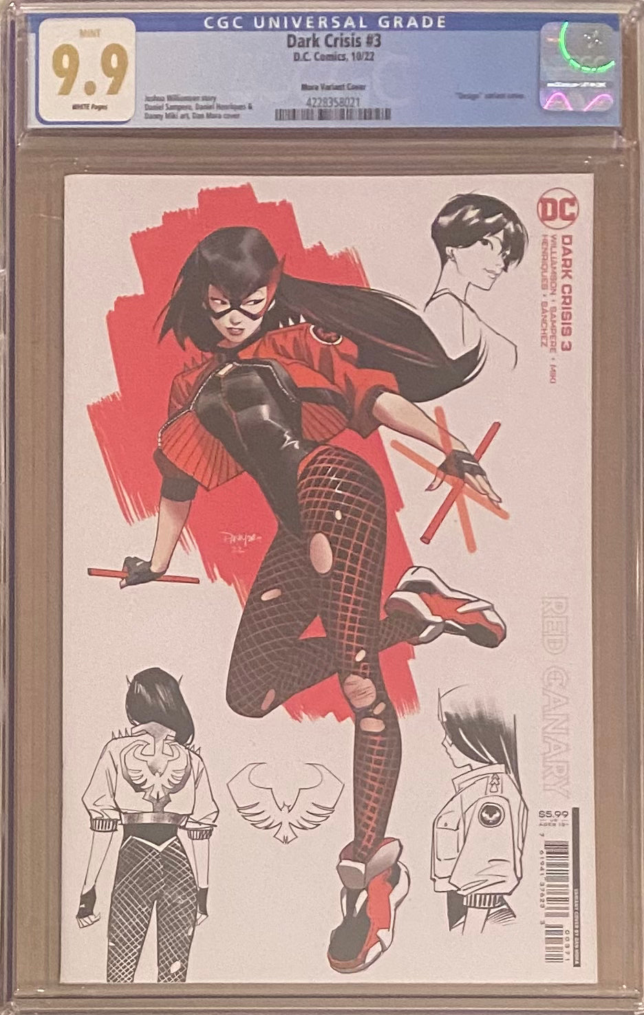 Dark Crisis #3 Mora Red Canary Design Variant CGC 9.9