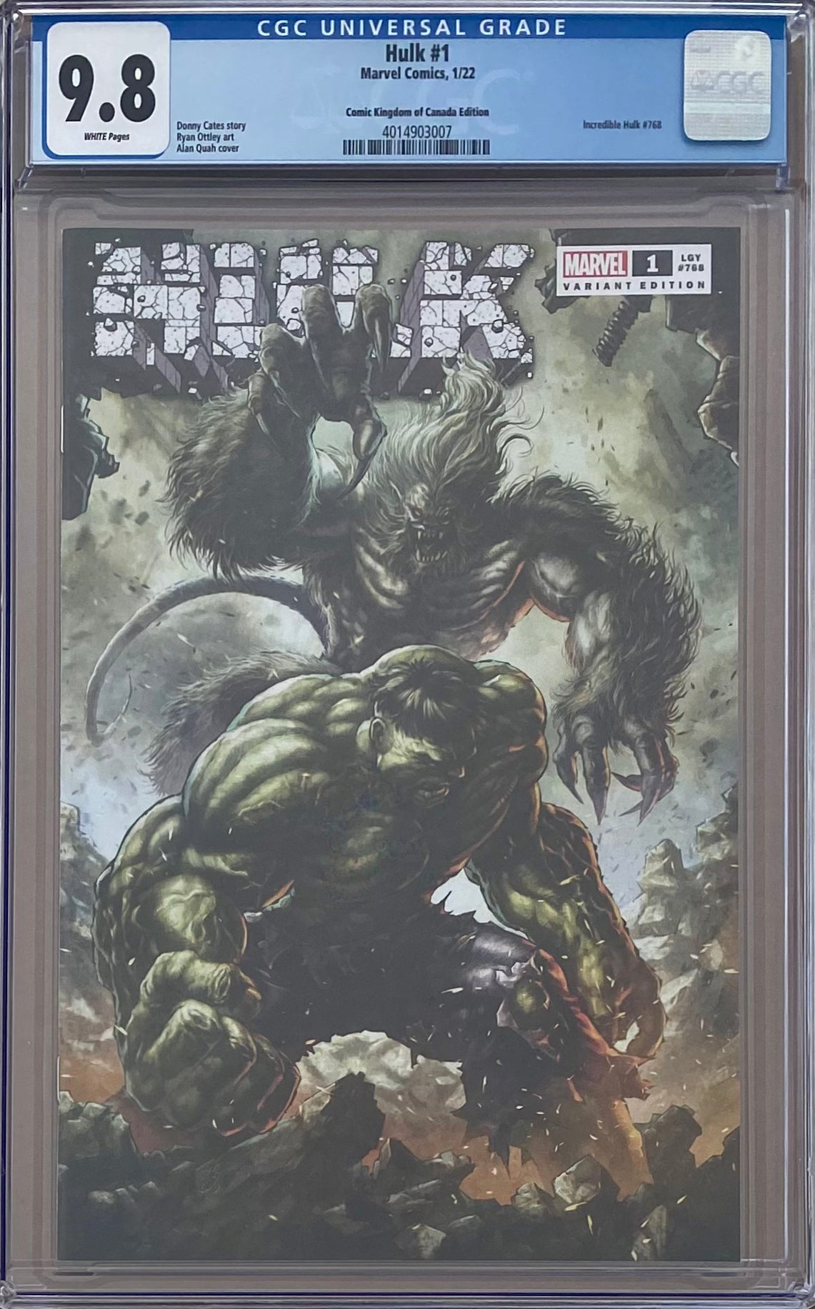 Hulk #1 Comic Kingdom of Canada Edition CGC 9.8