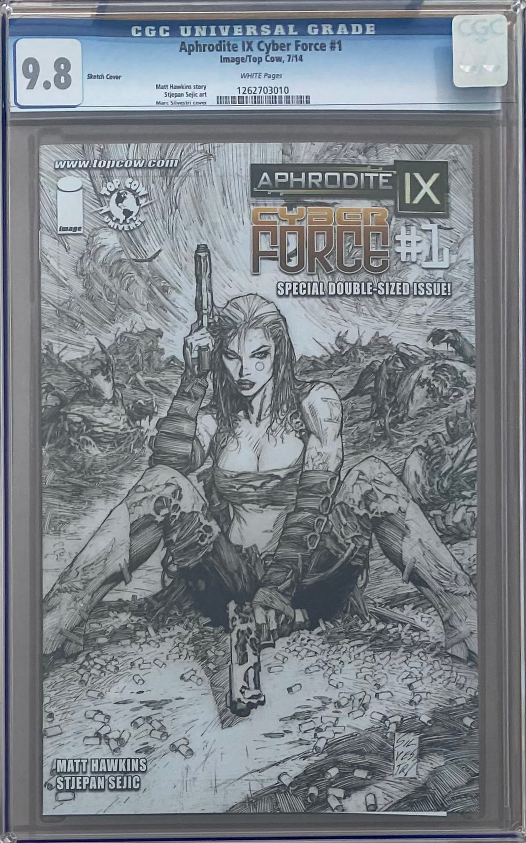 Aphrodite IX Cyber Force #1 Sketch Cover CGC 9.8