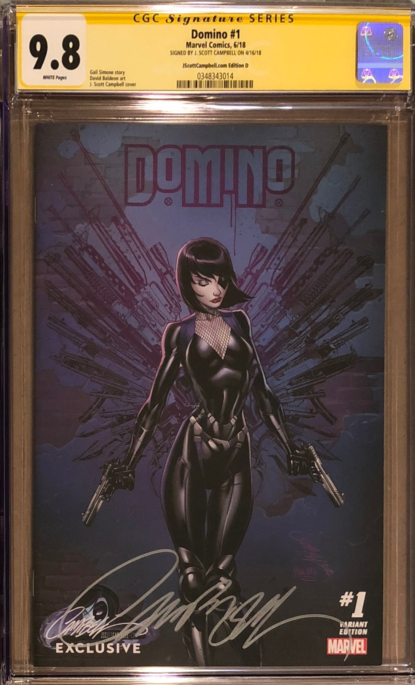 Domino #1 J. Scott Campbell Edition D Variant Exclusive CGC 9.8 SS
