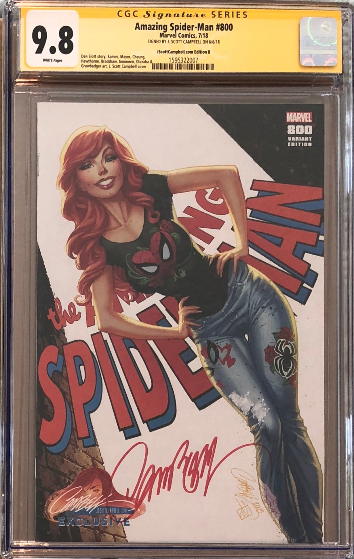 Amazing Spider-Man #800 J. Scott Campbell Edition B "Mary Jane" Exclusive CGC 9.8 SS