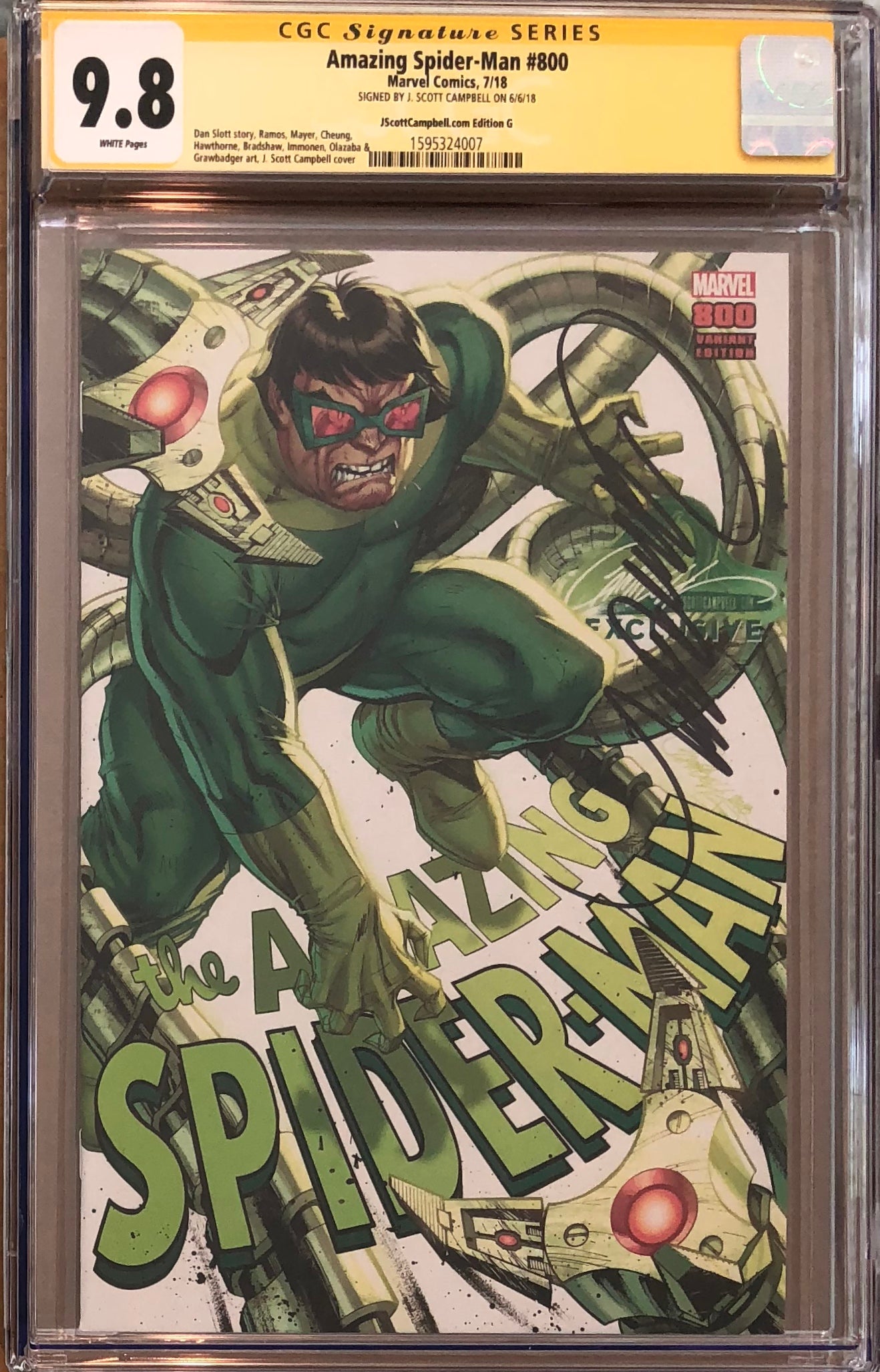 Amazing Spider-Man #800 J. Scott Campbell Edition G "Dr. Octopus" Exclusive CGC 9.8 SS
