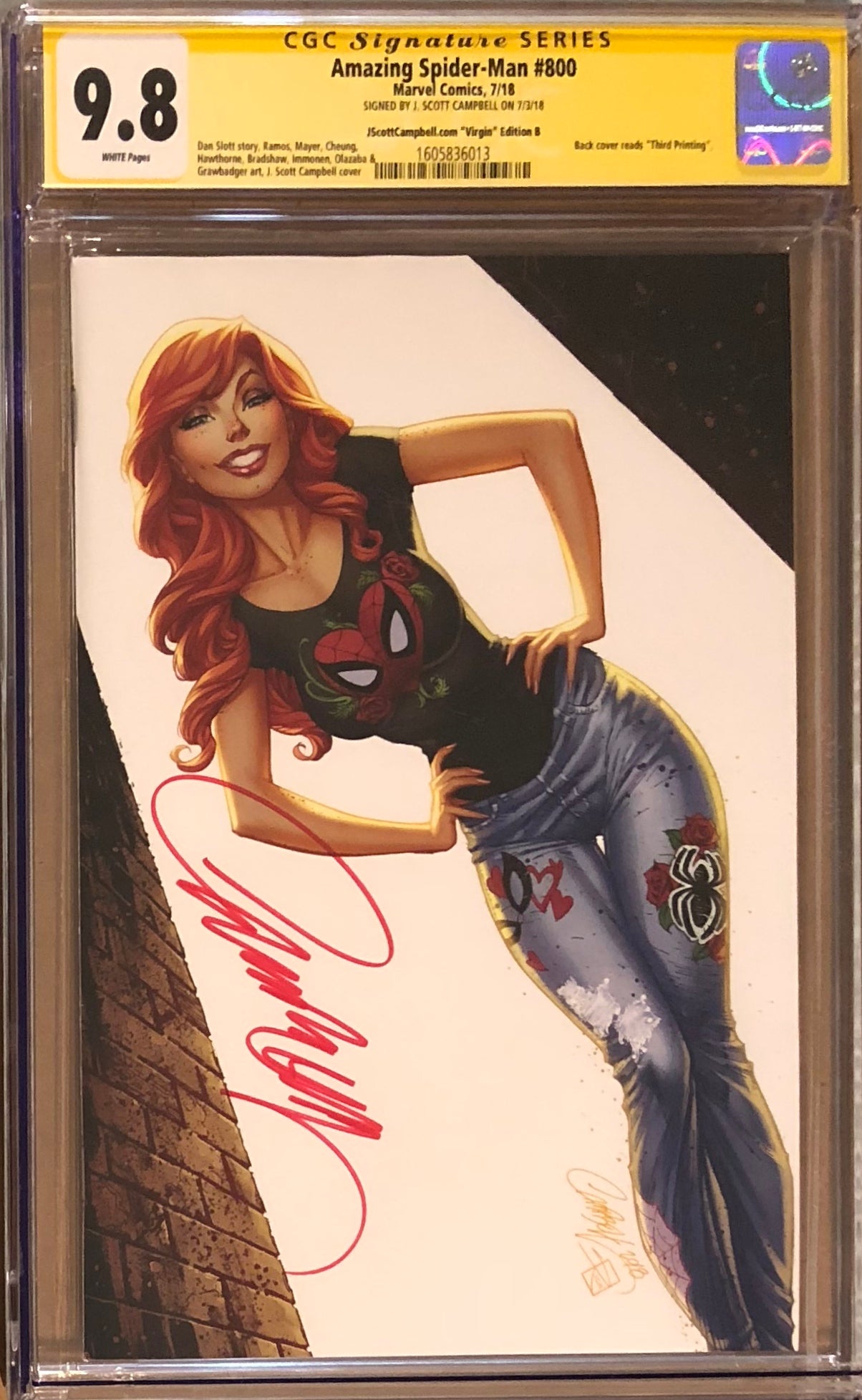 Amazing Spider-Man #800 J. Scott Campbell Edition B "Mary Jane" SDCC Virgin Exclusive CGC 9.8 SS