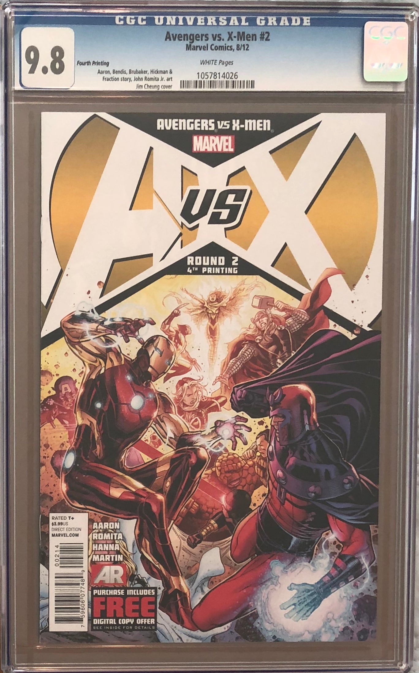 Avengers vs. X-Men #2 Fourth Printing CGC 9.8