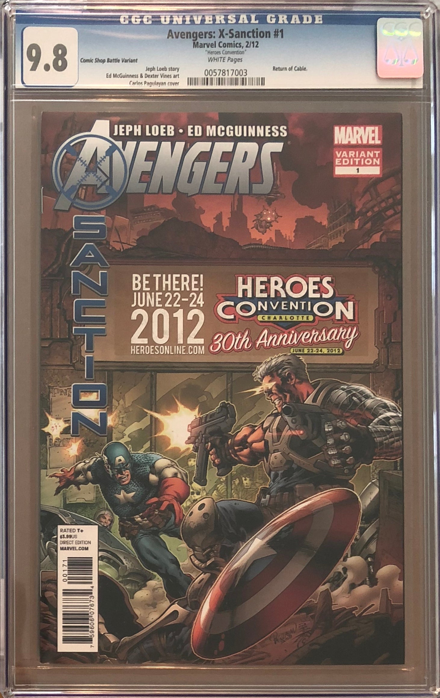 Avengers: X-Sanction #1 Heroes Con Comic Shop Battle Variant CGC 9.8