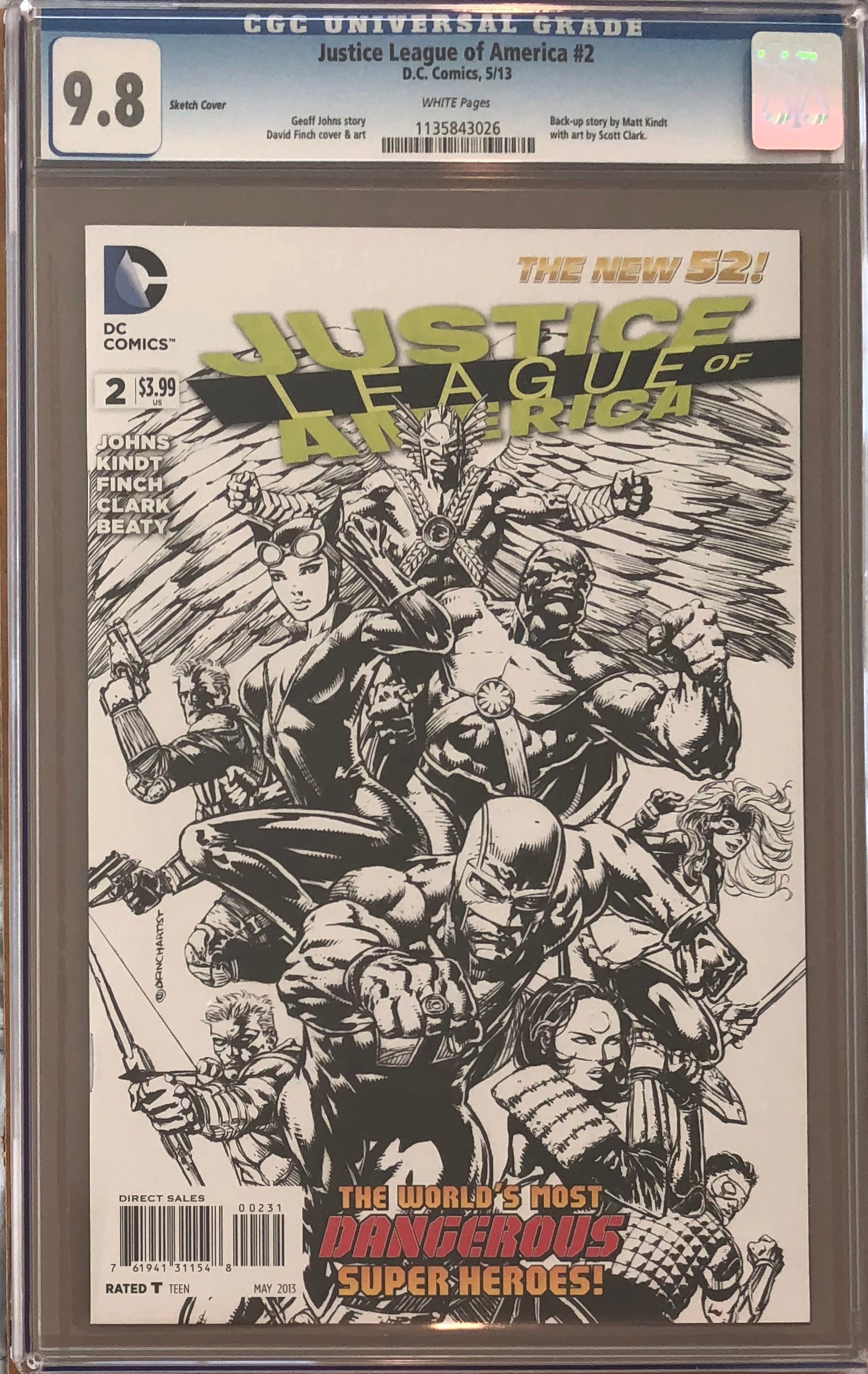 Justice League of America #2 Sketch Variant CGC 9.8