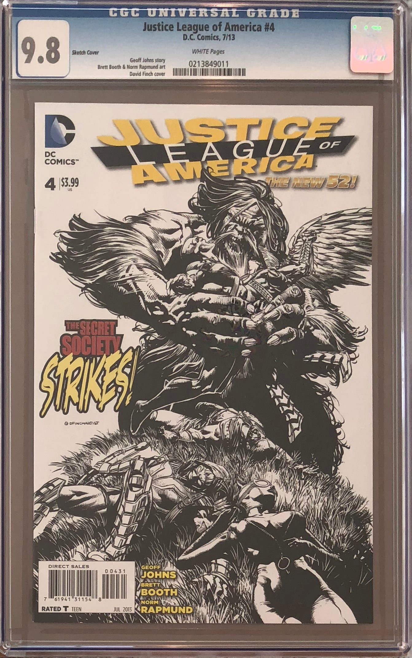 Justice League of America #4 Sketch Variant CGC 9.8