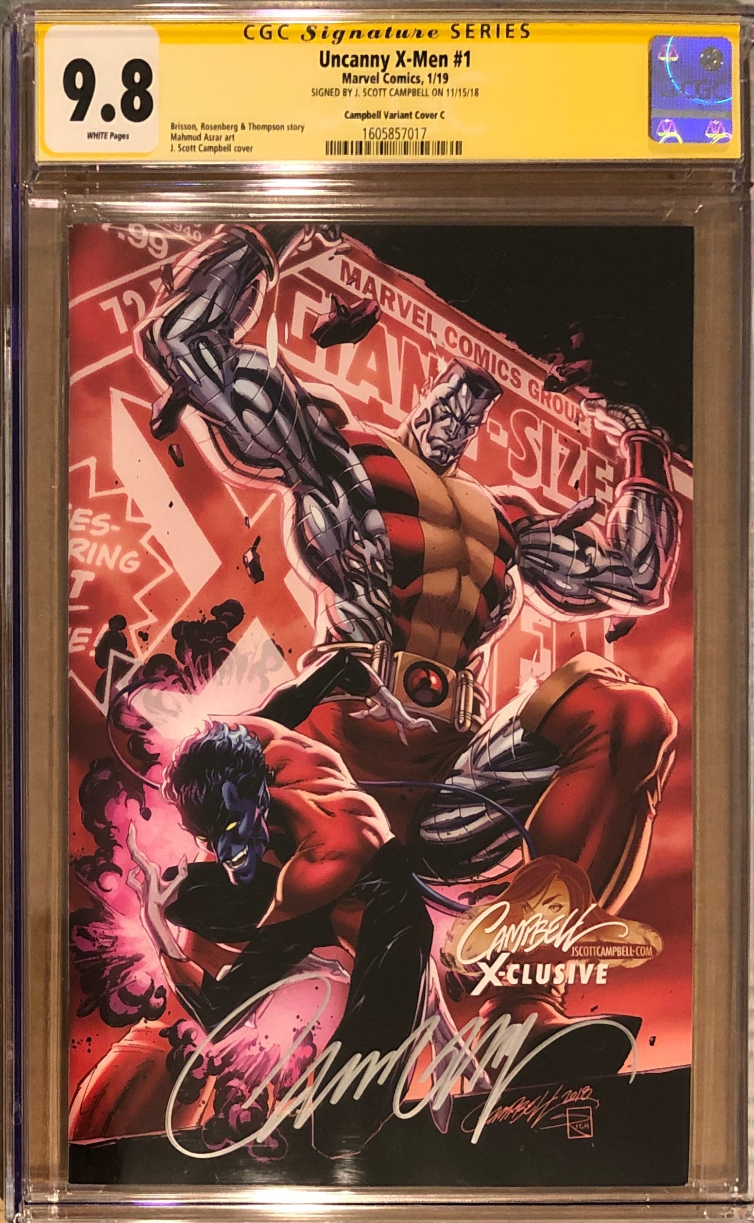 Uncanny X-Men #1 J. Scott Campbell Edition C "Colossus/Nightcrawler" Exclusive CGC 9.8 SS