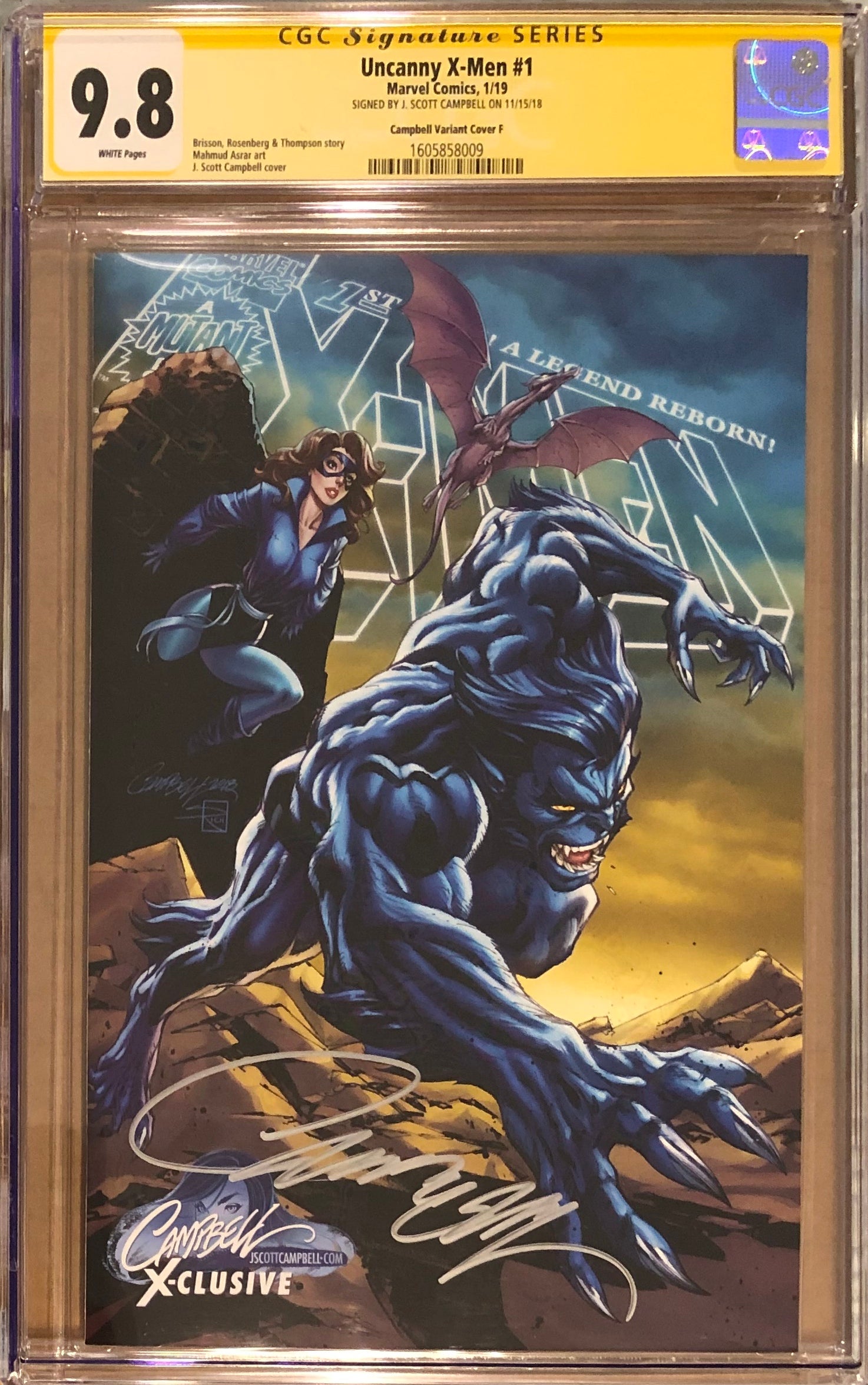 Uncanny X-Men #1 J. Scott Campbell Edition F "Beast/Kitty Pryde (Shadowcat)" Exclusive CGC 9.8 SS