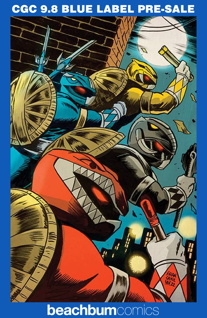 Mighty Morphin Power Rangers/Teenage Mutant Ninja Turtles #1 Francavilla 1:100 B/W Retailer Incentive Variant CGC 9.8