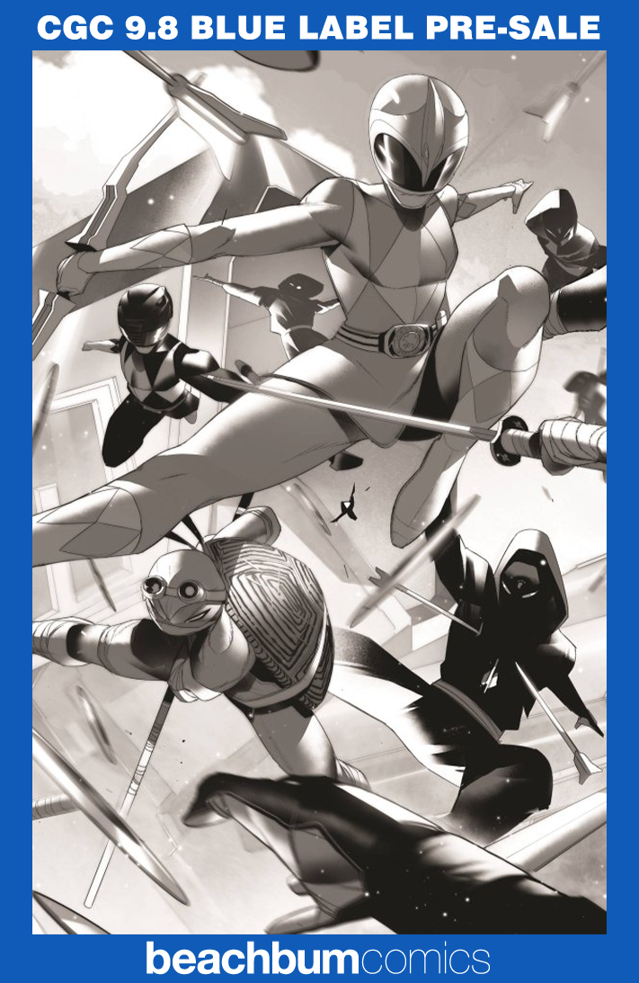 Mighty Morphin Power Rangers/Teenage Mutant Ninja Turtles #2 DiMeo 1:50 B/W Retailer Incentive Variant CGC 9.8