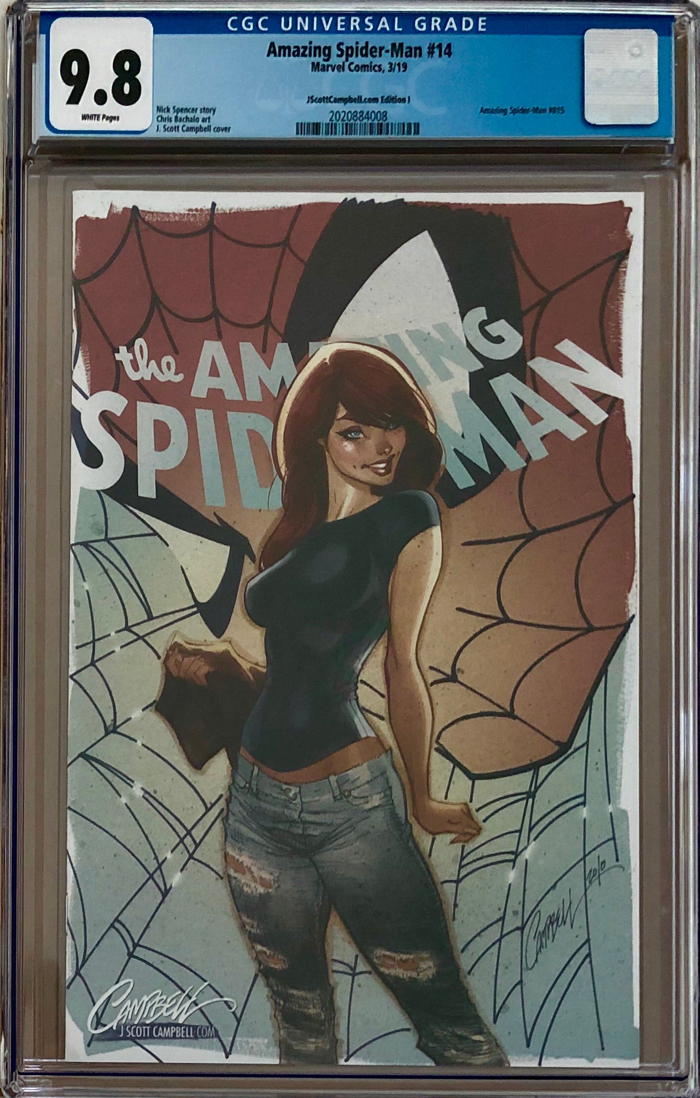 Amazing Spider-Man #14 J. Scott Campbell Edition I "Face it Tiger" MJ SDCC Exclusive CGC 9.8