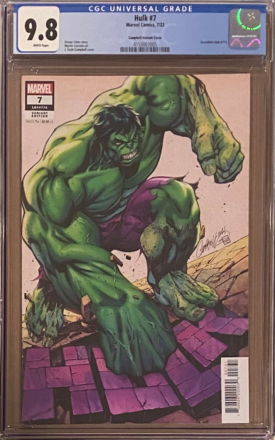 Hulk #7 J. Scott Campbell Variant CGC 9.8
