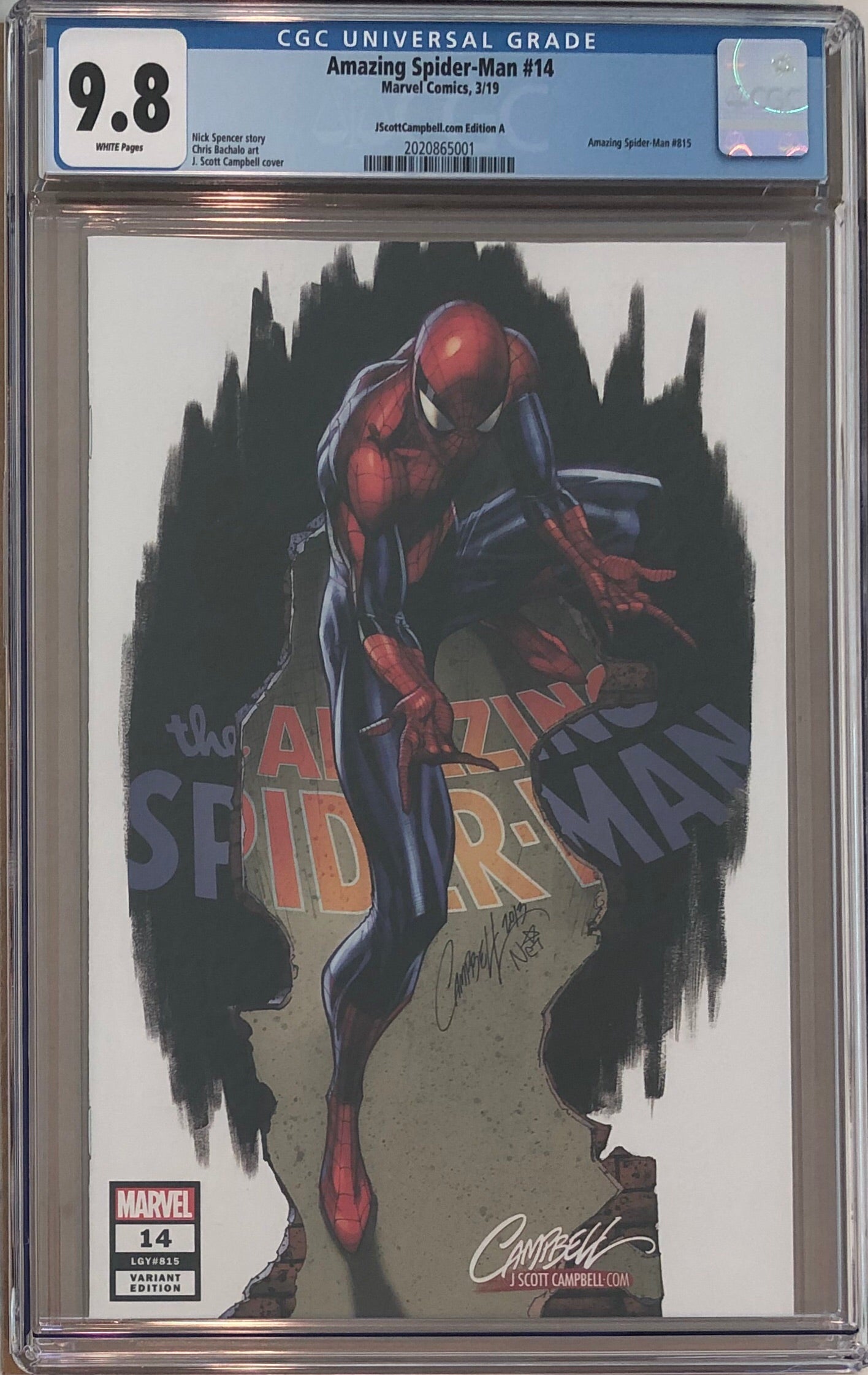 Amazing Spider-Man #14 J. Scott Campbell Edition A "Spider-Man" Exclusive CGC 9.8
