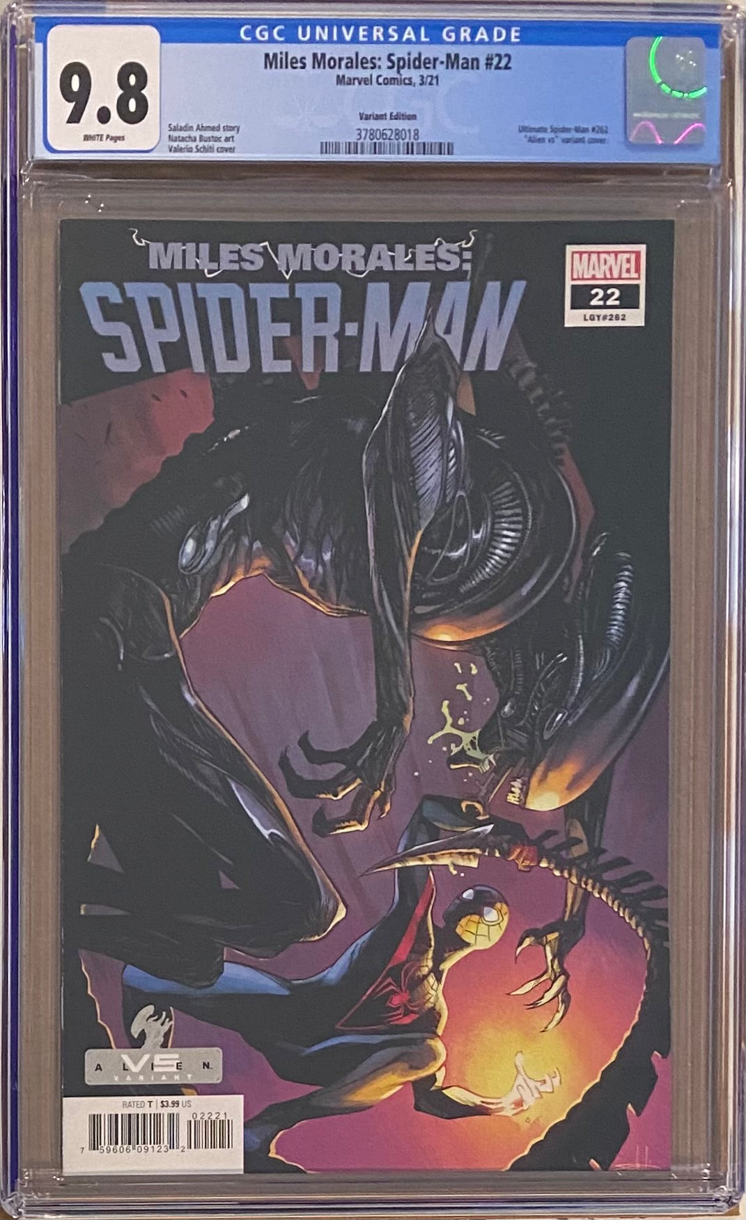 Miles Morales: Spider-Man #22 Schiti "Marvels vs. Aliens" Variant CGC 9.8