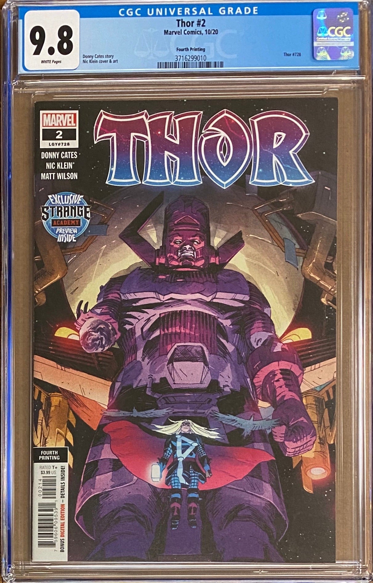 Thor #2 Fourth Printing CGC 9.8