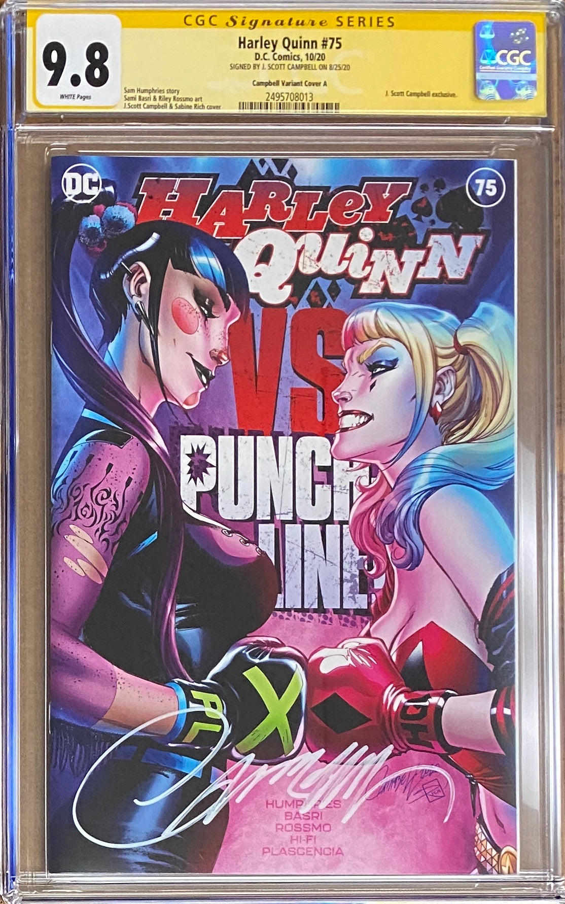 Harley Quinn #75 J. Scott Campbell Exclusive A - "Boxing" CGC 9.8 SS