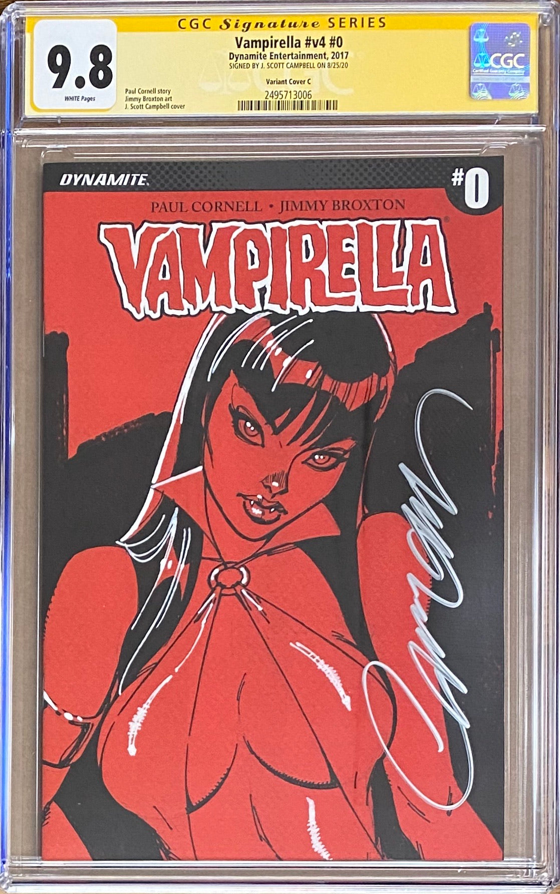 Vampirella #0 J. Scott Campbell 1:100 Retailer Incentive Variant CGC 9.8 SS