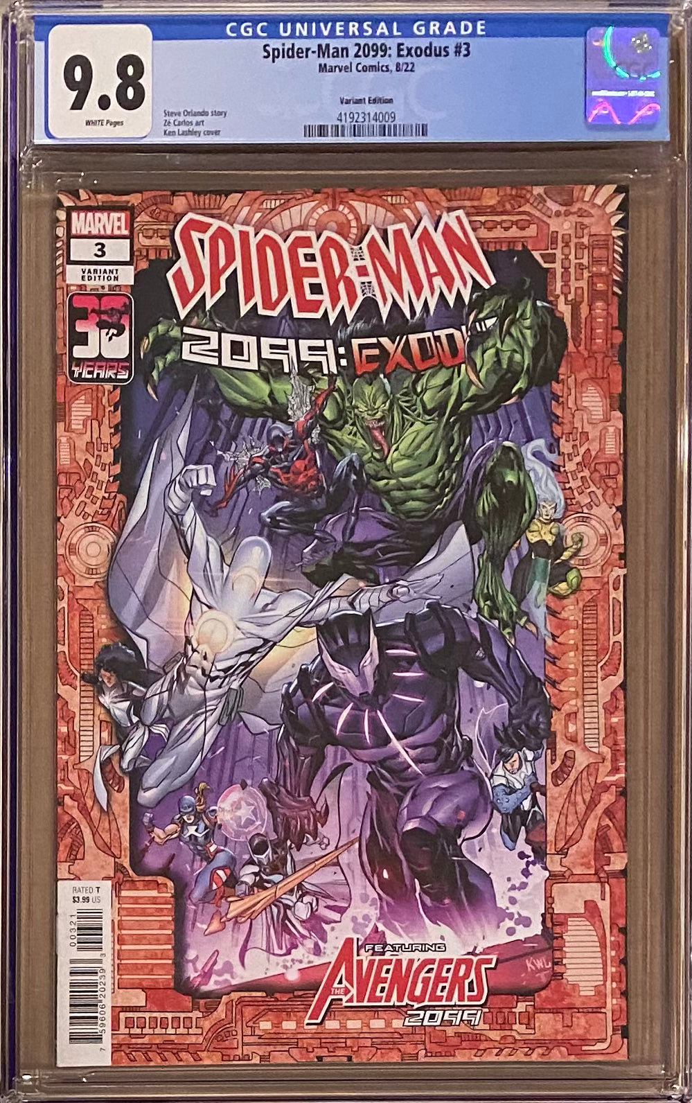 Spider-Man 2099: Exodus #3 Lashley Variant CGC 9.8