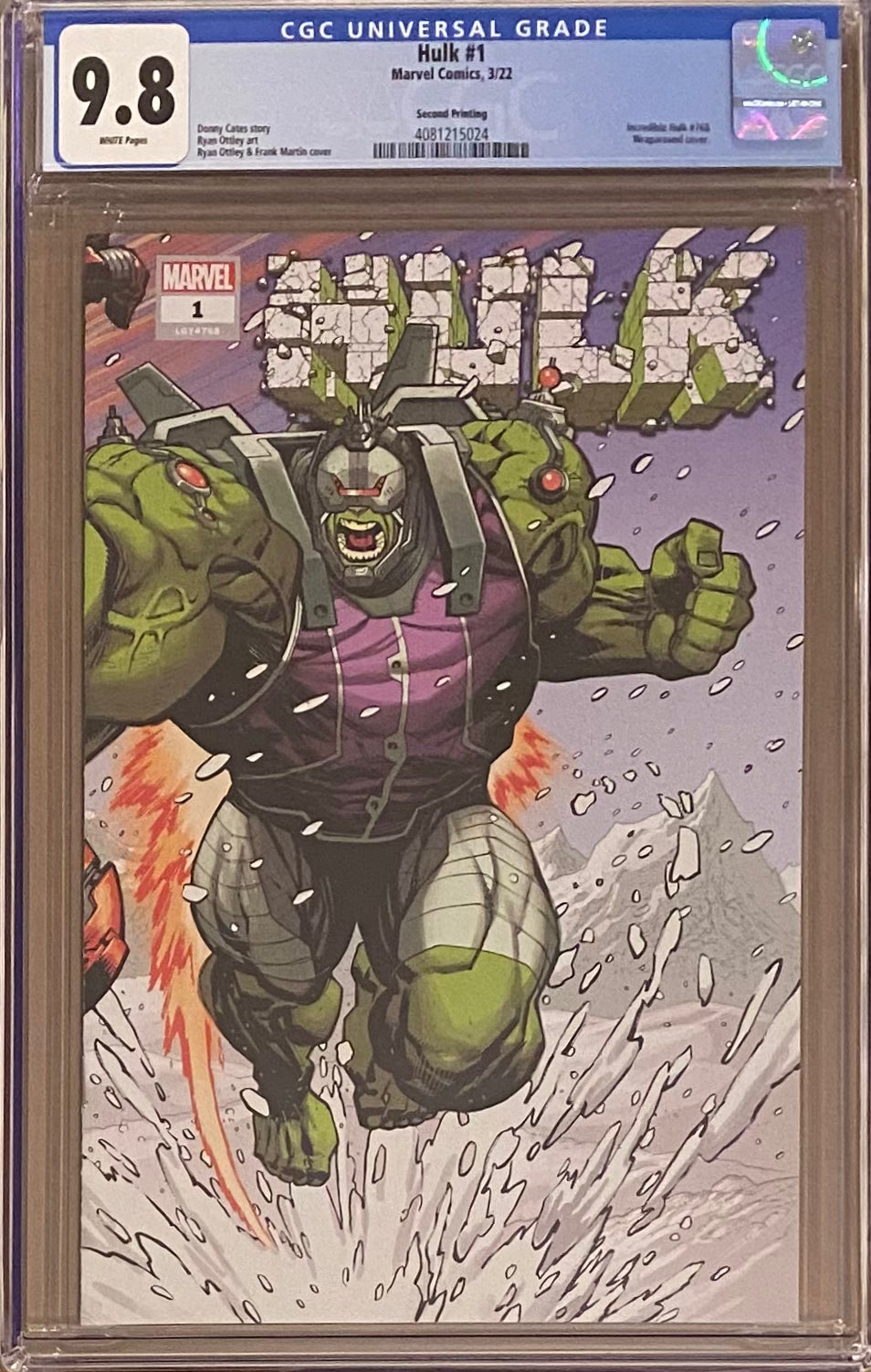 Hulk #1 Second Printing CGC 9.8