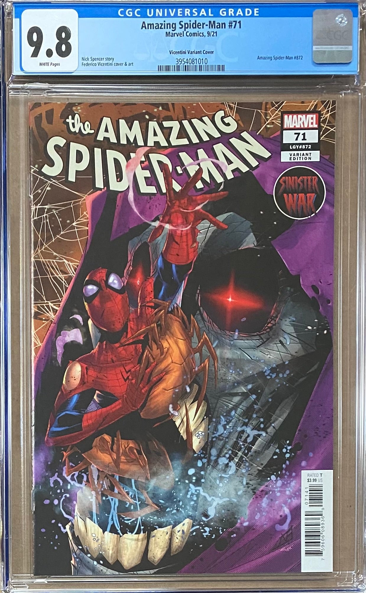Amazing Spider-Man #71 Vicentini 1:25 Retailer Incentive Variant CGC 9.8