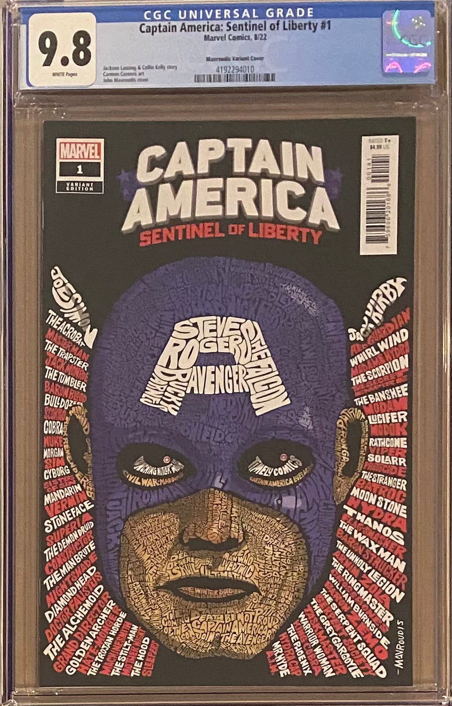 Captain America: Sentinel of Liberty #1 Mavroudis Variant CGC 9.8