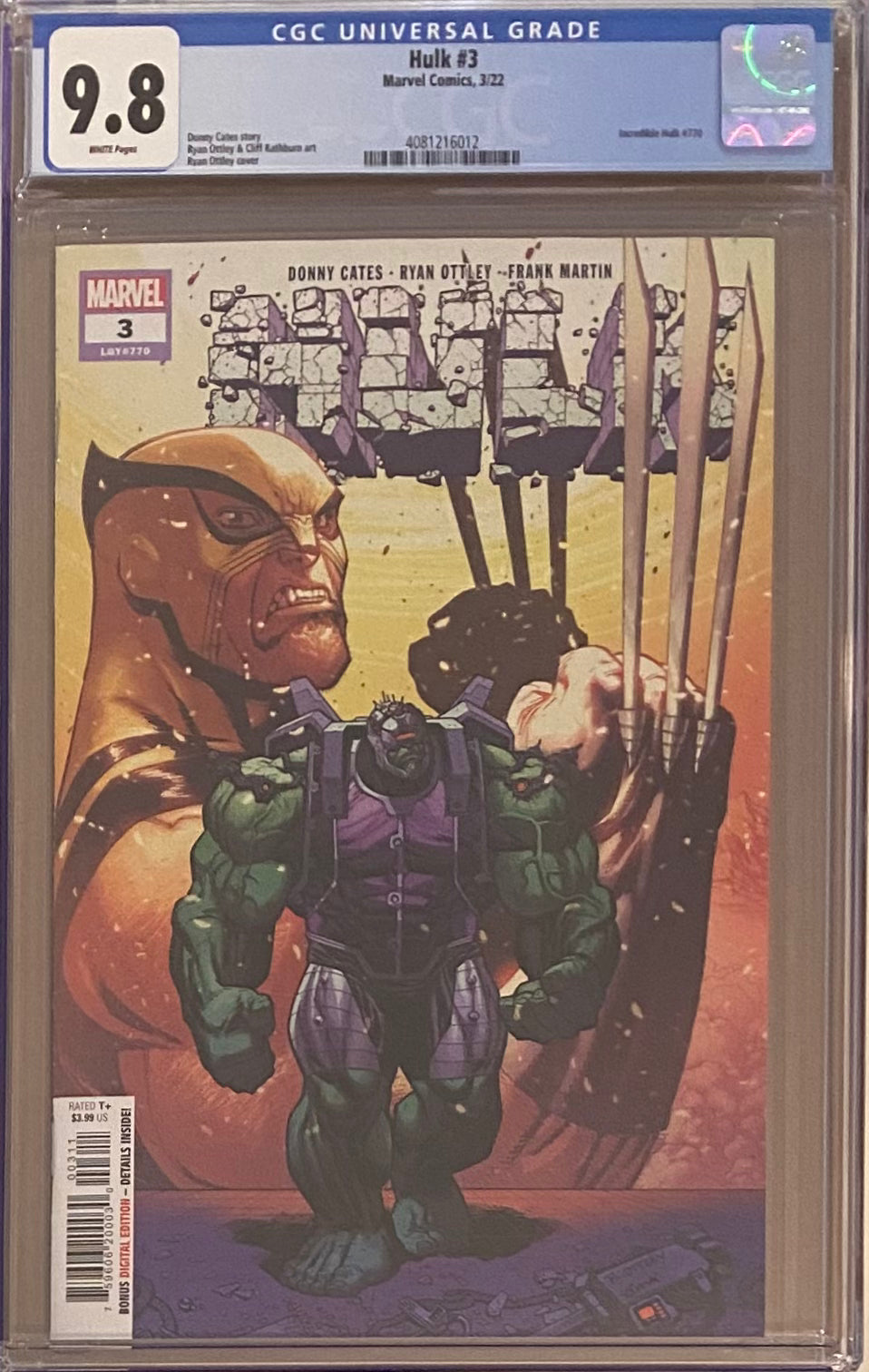 Hulk #3 CGC 9.8 - First Cameo Titan