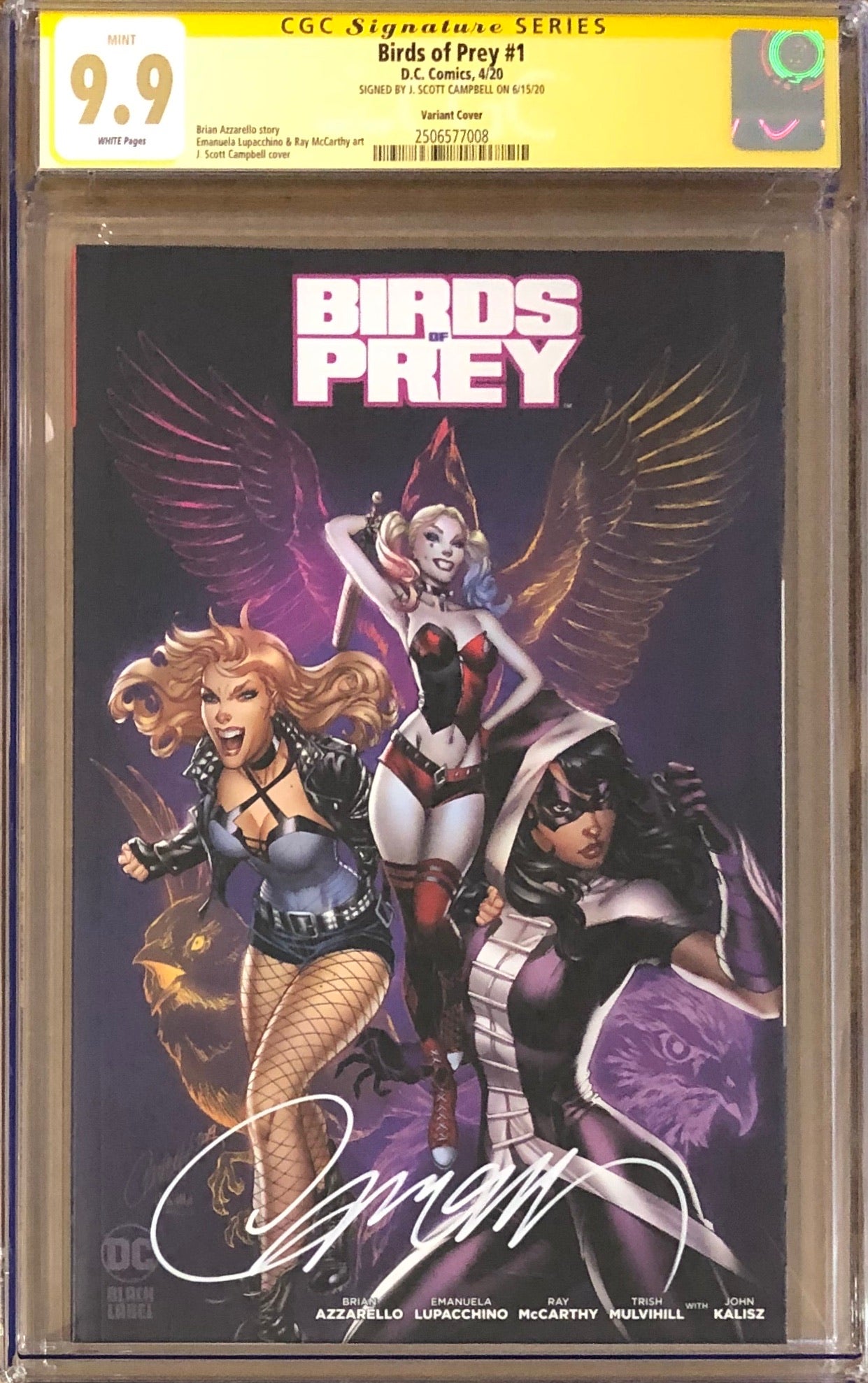 Birds of Prey #1 J. Scott Campbell Variant CGC 9.9 SS DC Black Label