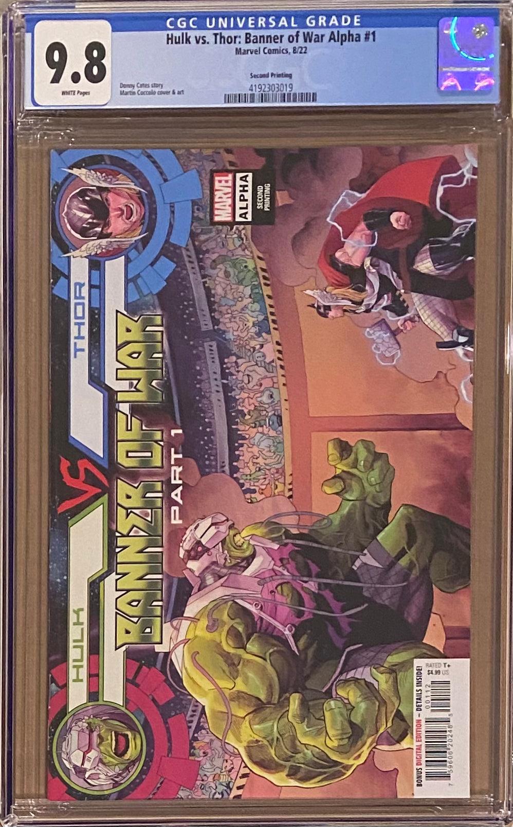 Hulk vs. Thor: Banner of War #1 Second Printing CGC 9.8