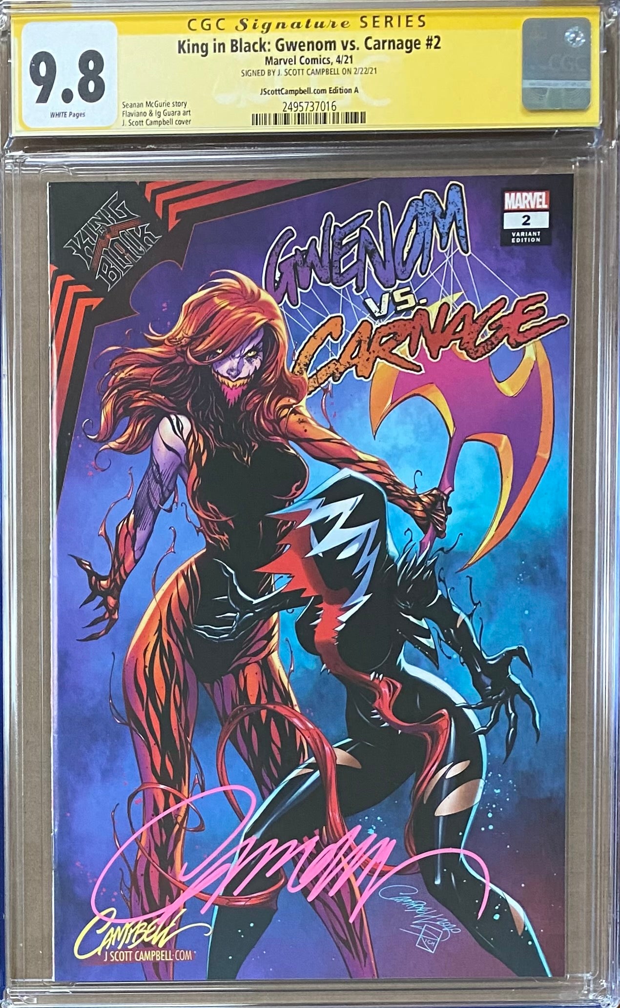 King in Black: Gwenom vs. Carnage #2 J. Scott Campbell Edition A-C Exclusive Set CGC 9.8 SS